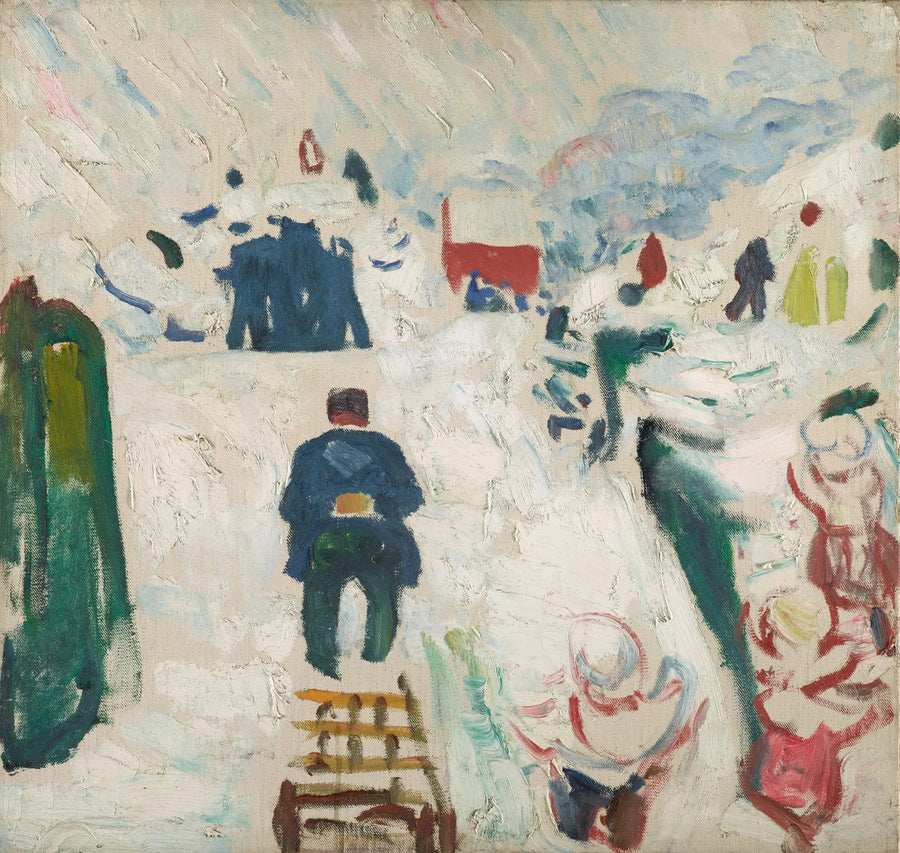 Homme au traîneau - Edvard Munch