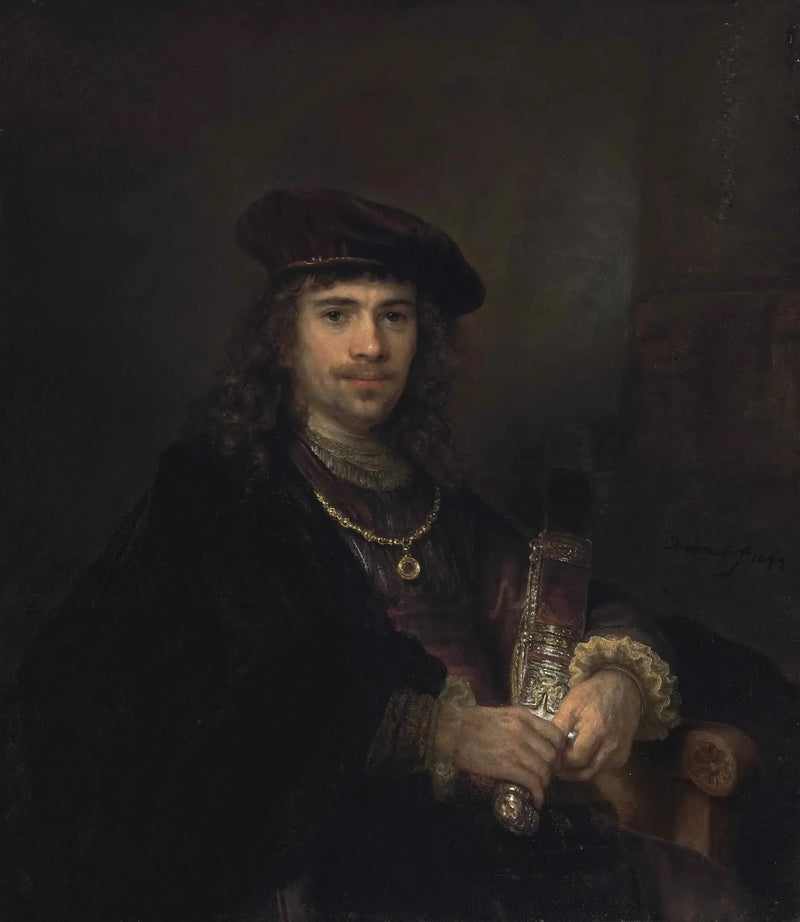 Homme avec une épée et un béret - Rembrandt
