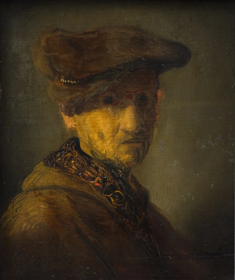 Homme au béret, autrefois dit le père de Rembrandt – école de Rembrandt, 1629