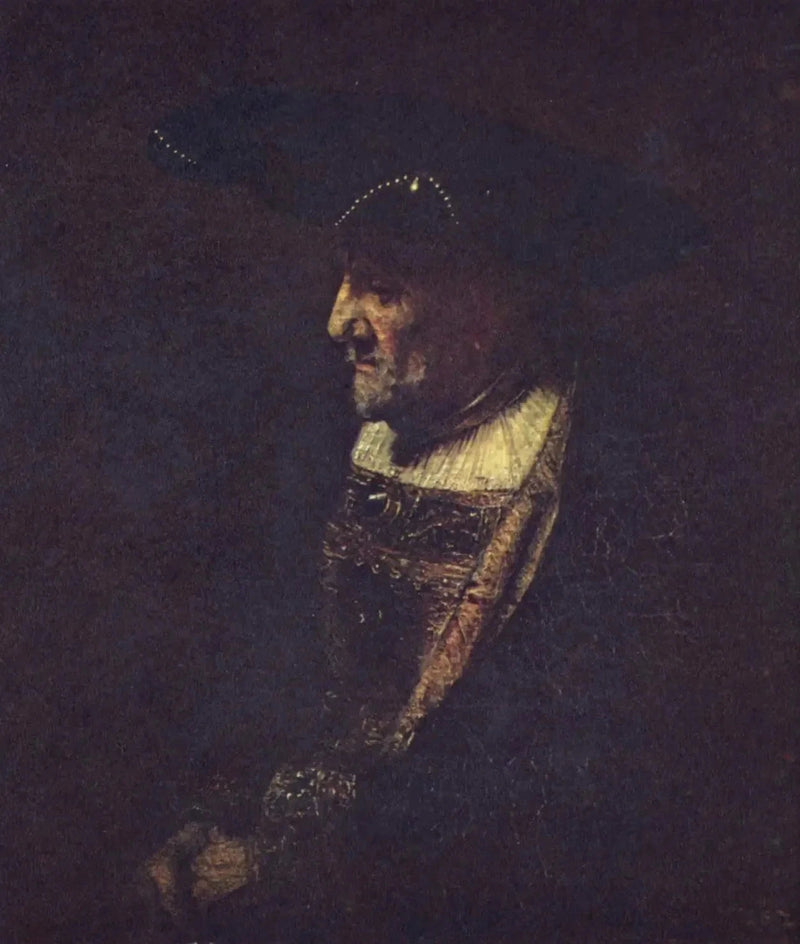 Homme au chapeau perlé – suiveur de Rembrandt, années 1660