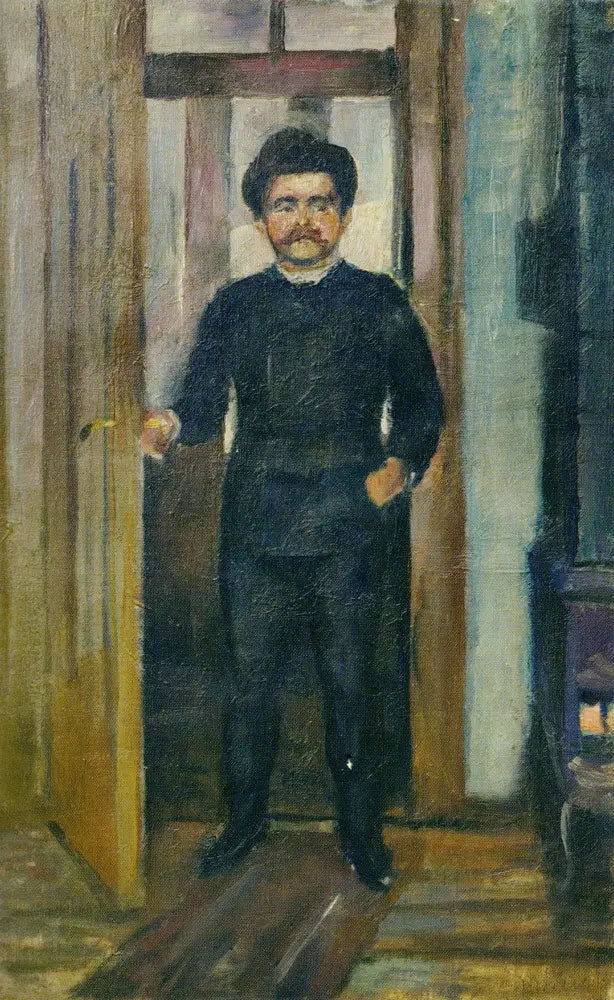 Homme debout dans l'embrasure du port - Edvard Munch