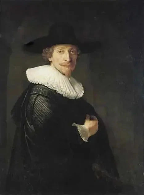 Portrait d’un homme dans une embrasure – Rembrandt et atelier, vers 1641