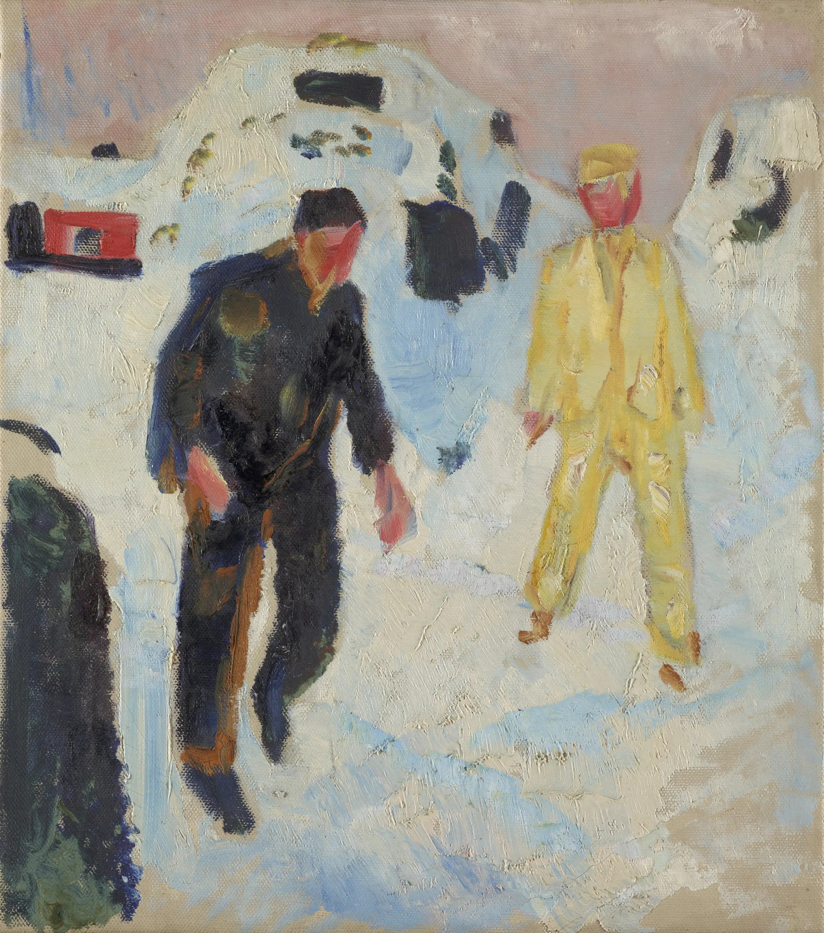 Reproduction du tableau « Homme en noir et jaune dans la neige - Edvard Munch » par Alpha Reproduction en peinture à l’huile