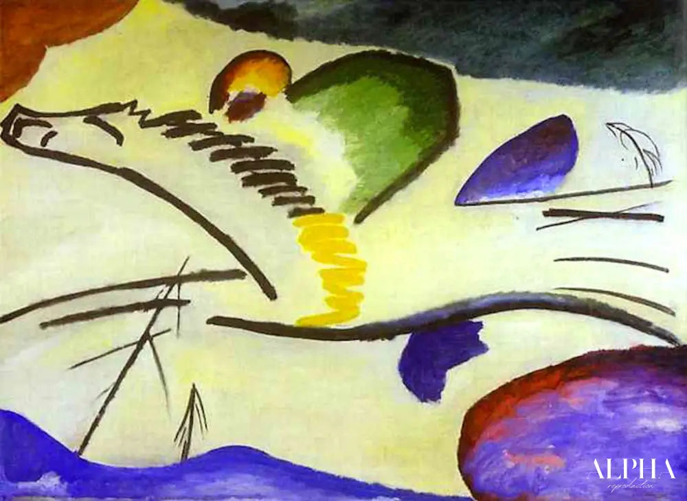 Homme lyrique sur un cheval - Vassily Kandinsky - Reproductions de tableaux et peintures haut de gamme