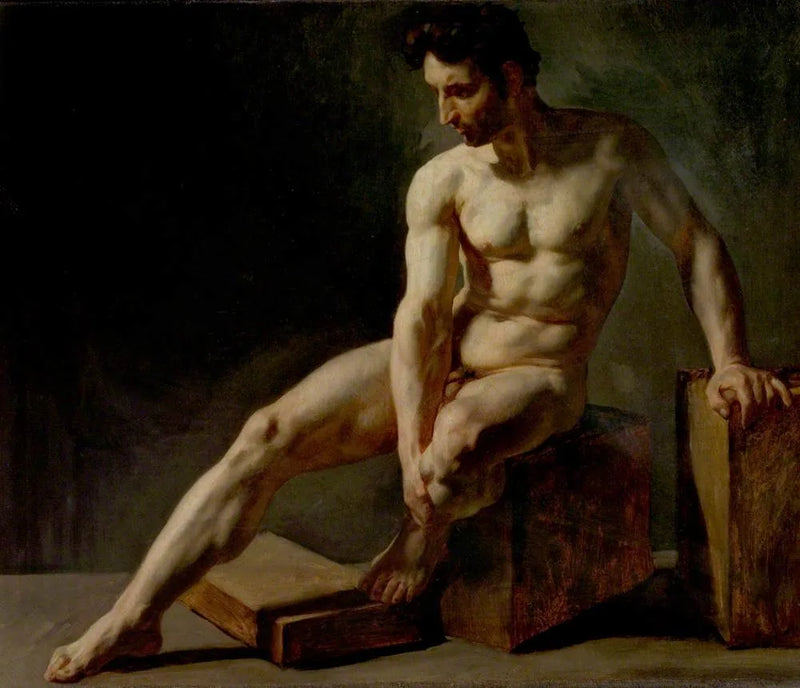 Homme nu assis - Édouard Detaille