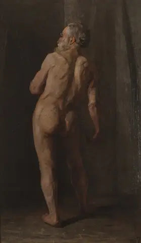 Reproduction du tableau « Homme nu debout - Piet Mondrian » par Alpha Reproduction en peinture à l’huile