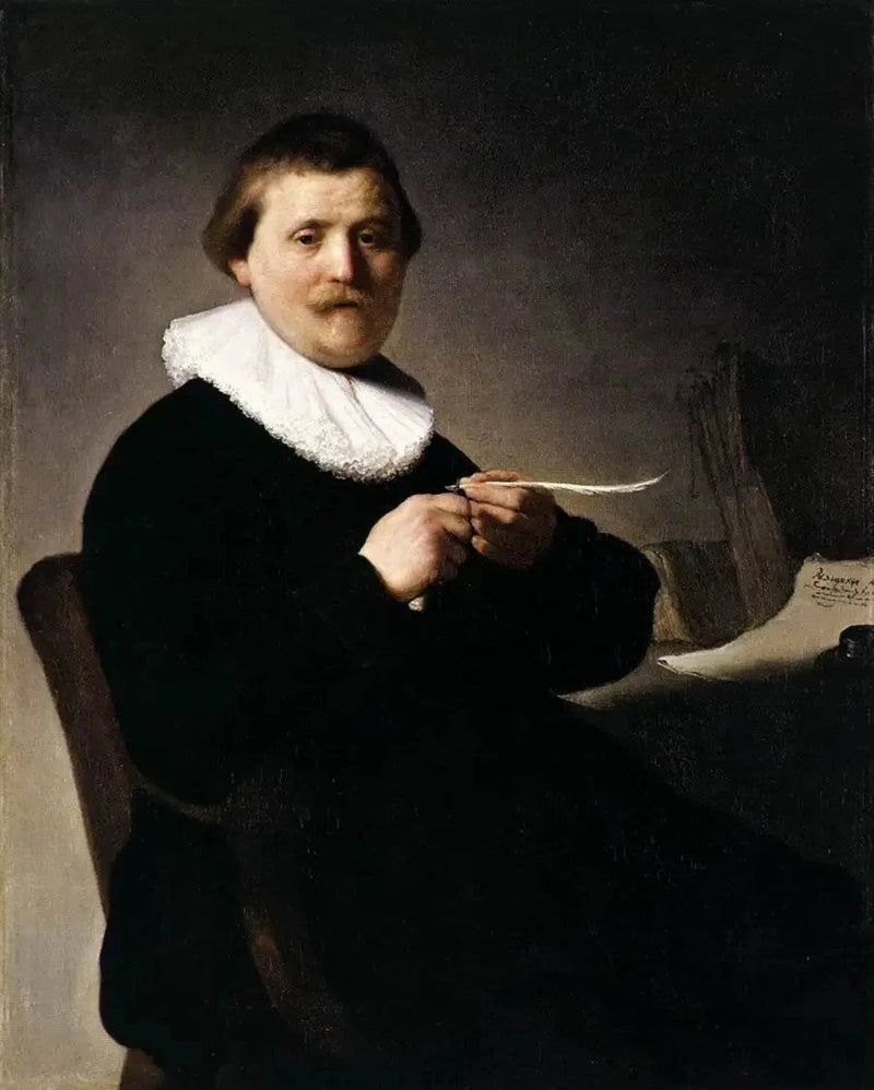 Portrait d’un homme taillant sa plume – Rembrandt, 1632