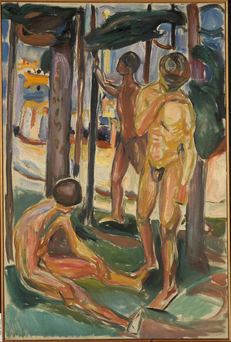 Hommes nus dans un paysage - Edvard Munch