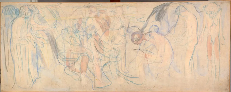 Hommes nus dans un paysage - Edvard Munch