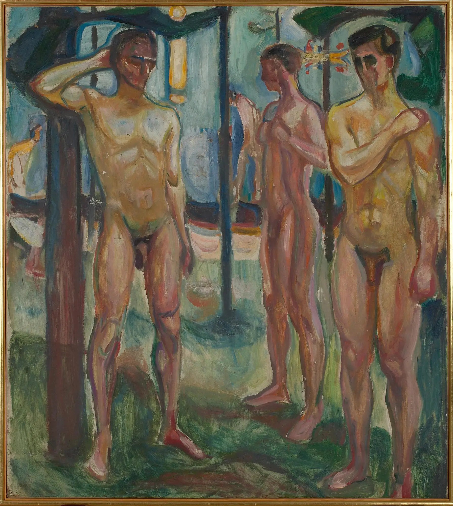 Reproduction du tableau « Hommes nus dans un paysage - Edvard Munch » par Alpha Reproduction en peinture à l’huile