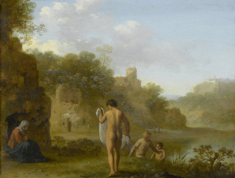 Hommes se baignant - Cornelis van Poelenburgh