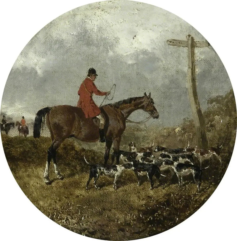 Huit scènes circulaires de chasse au renard : chasseur et chiens - John Frederick Herring, Sr.