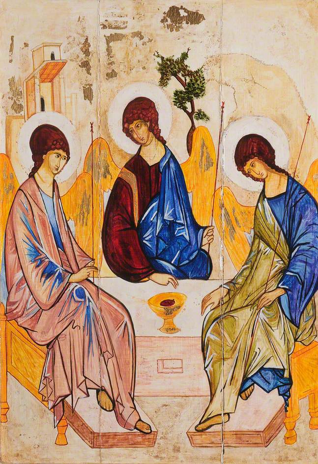 Icône représentant la Trinité de l'Ancien Testament (L'hospitalité d'Abraham) - Andreï Roublev