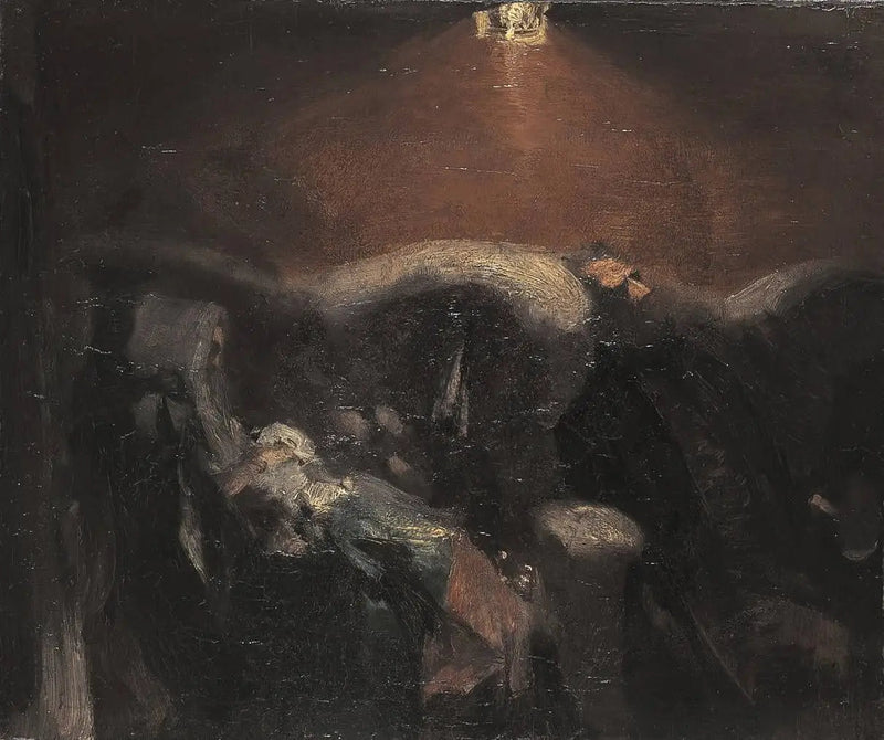 Im Eisenbahncoupé - Adolph von Menzel