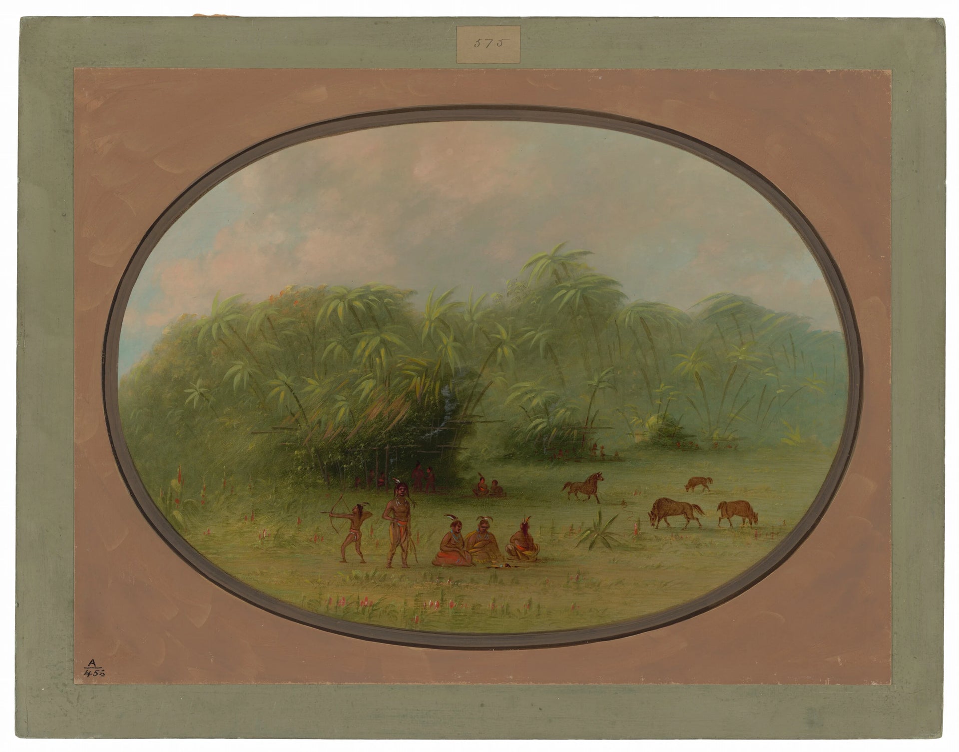 Indiens et chevaux dans la forêt - George Catlin