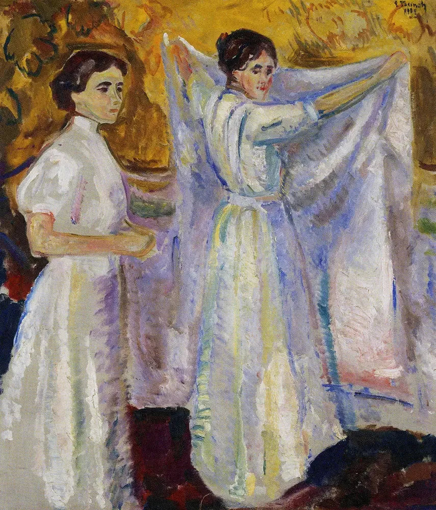 Infirmières locataire une feuille - Edvard Munch