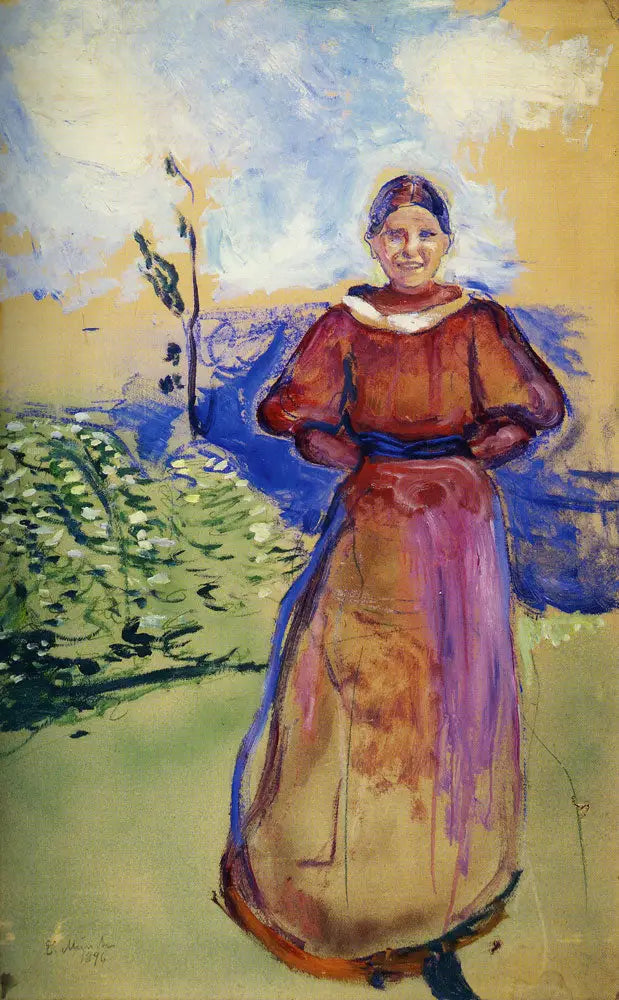 Inger dans une robe rouge - Edvard Munch