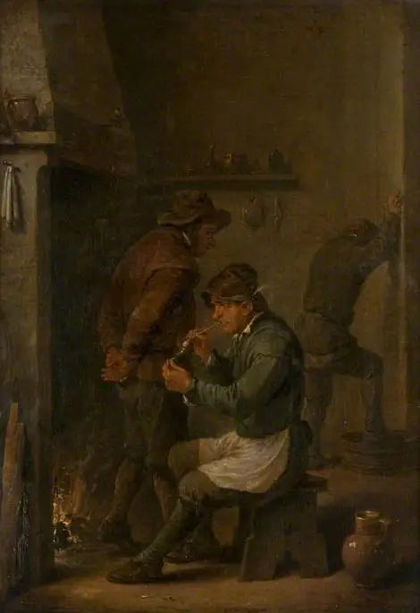Intérieur avec des paysans devant un feu - David Teniers le Jeune