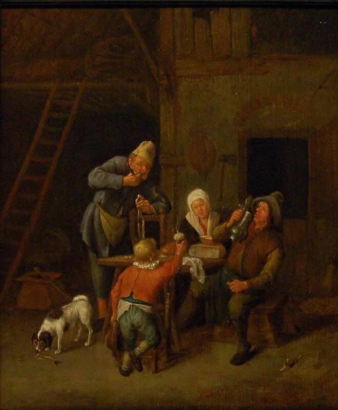 Intérieur avec des paysans mangeant et buvant - Jan Steen