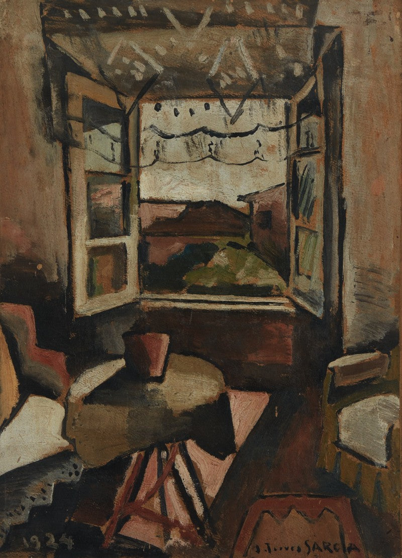 Intérieur avec fenêtre ouverte - Joaquín Torres García image 1 copie de tableau peinte à la main