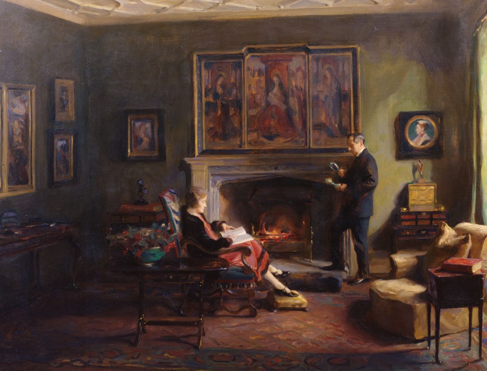 Intérieur avec le vicomte et la vicomtesse Lee de Fareham - Philip de László image 1 reproduction de peinture à l’huile