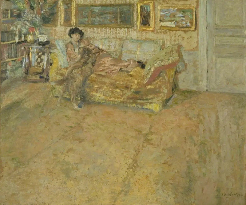 Intérieur avec Madame Hessel et son chien - Édouard Vuillard