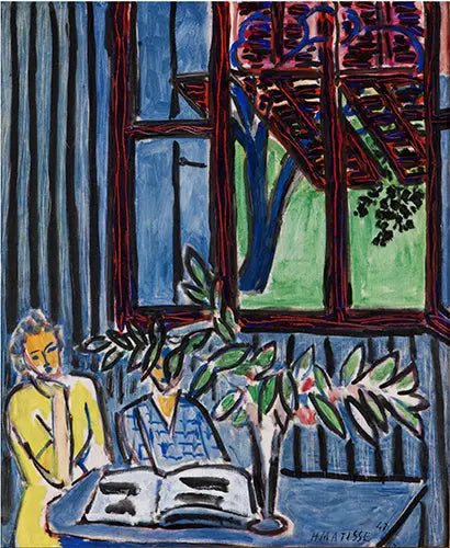 Intérieur bleu avec deux jeunes filles - Henri Matisse