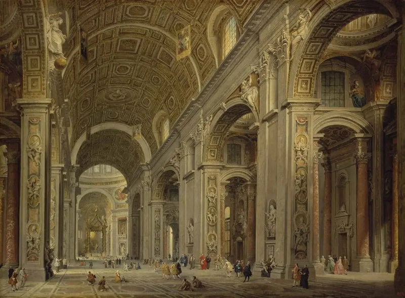Intérieur de la cathédrale Saint-Pierre de Rome - Giovanni Paolo Panini