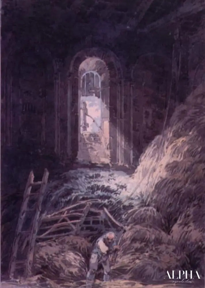 Intérieur du réfectoire en ruines du prieuré de Saint-Martin - William Turner - Reproductions de tableaux et peintures haut de gamme