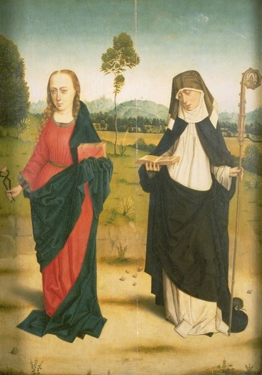Intérieur: saintes Agathe et Claire / Extérieur: l’Annonciation: Marie - Dirk Bouts - Alpha Reproduction