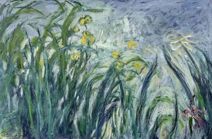 Iris jaunes et mauves - Claude Monet