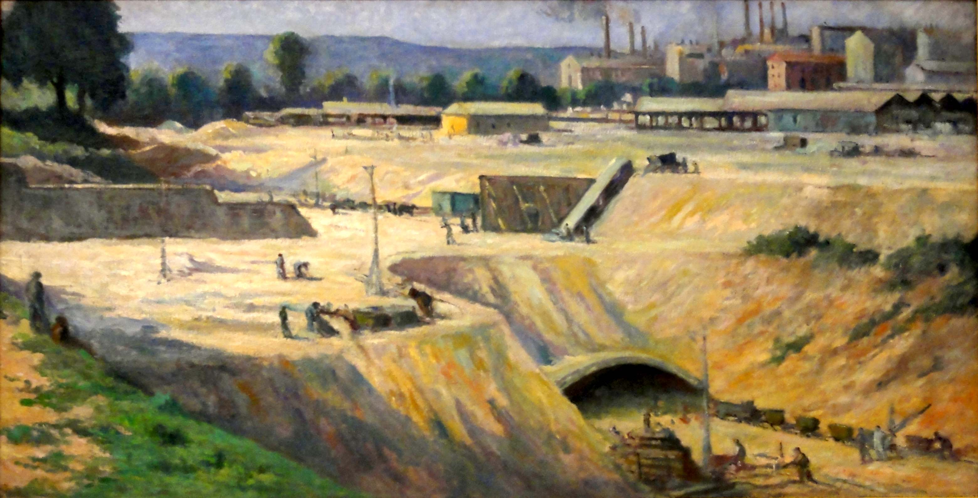 Issy-les-Moulineaux, chantier pour la construction du métro - Maximilien Luce