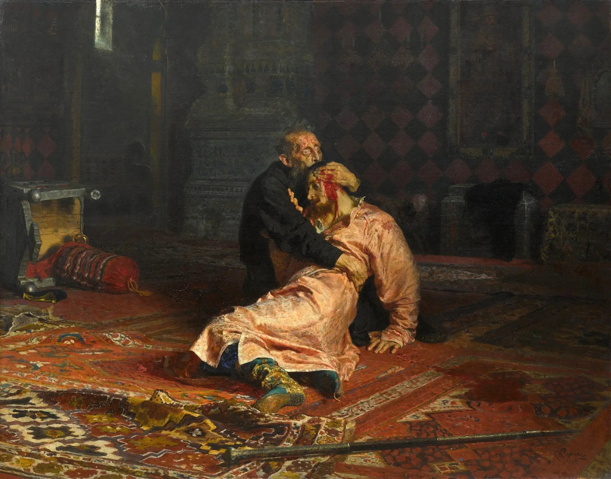 Ivan le Terrible tue son fils - Ilya Repin image 1 copie de tableau peinte à la main