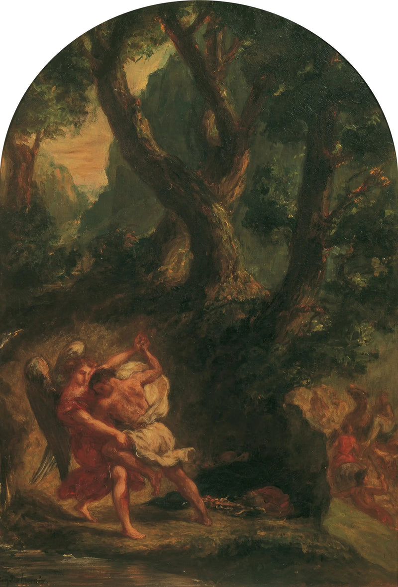Jakob ringt mit dem Engel - Eugène Delacroix