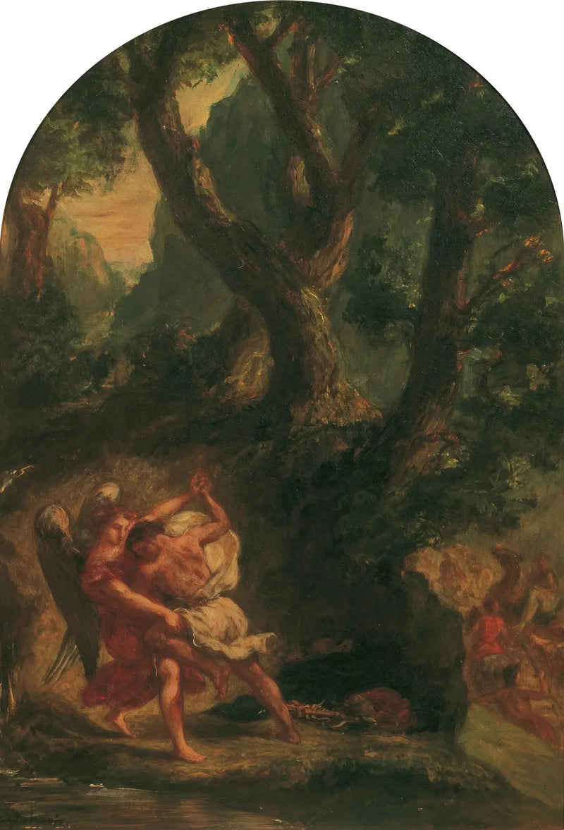 Jakob ringt mit dem Engel - Eugène Delacroix