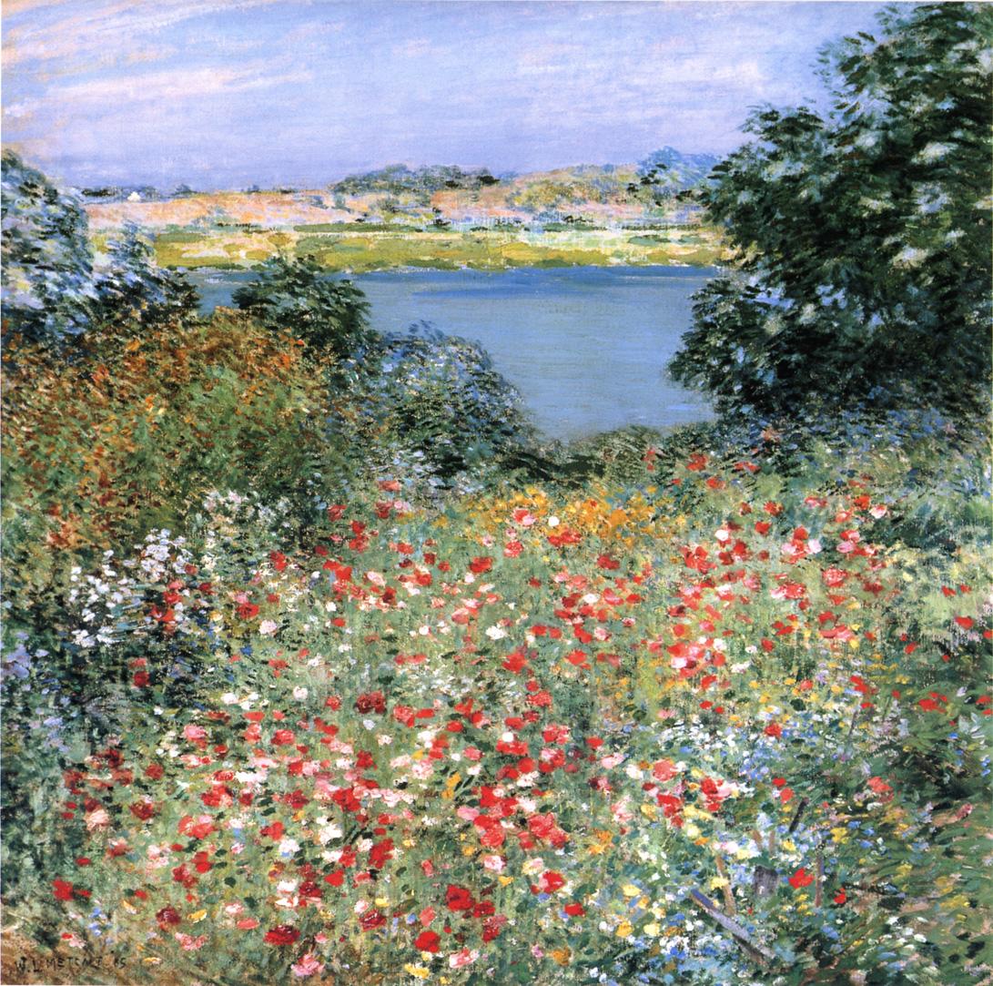 Jardin de coquelicots - Willard Metcalf