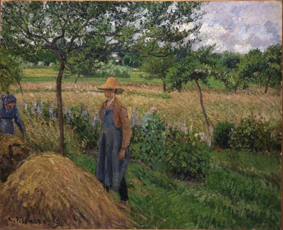 Jardinier devant une meule, temps gris, Éragny - Camille Pissarro