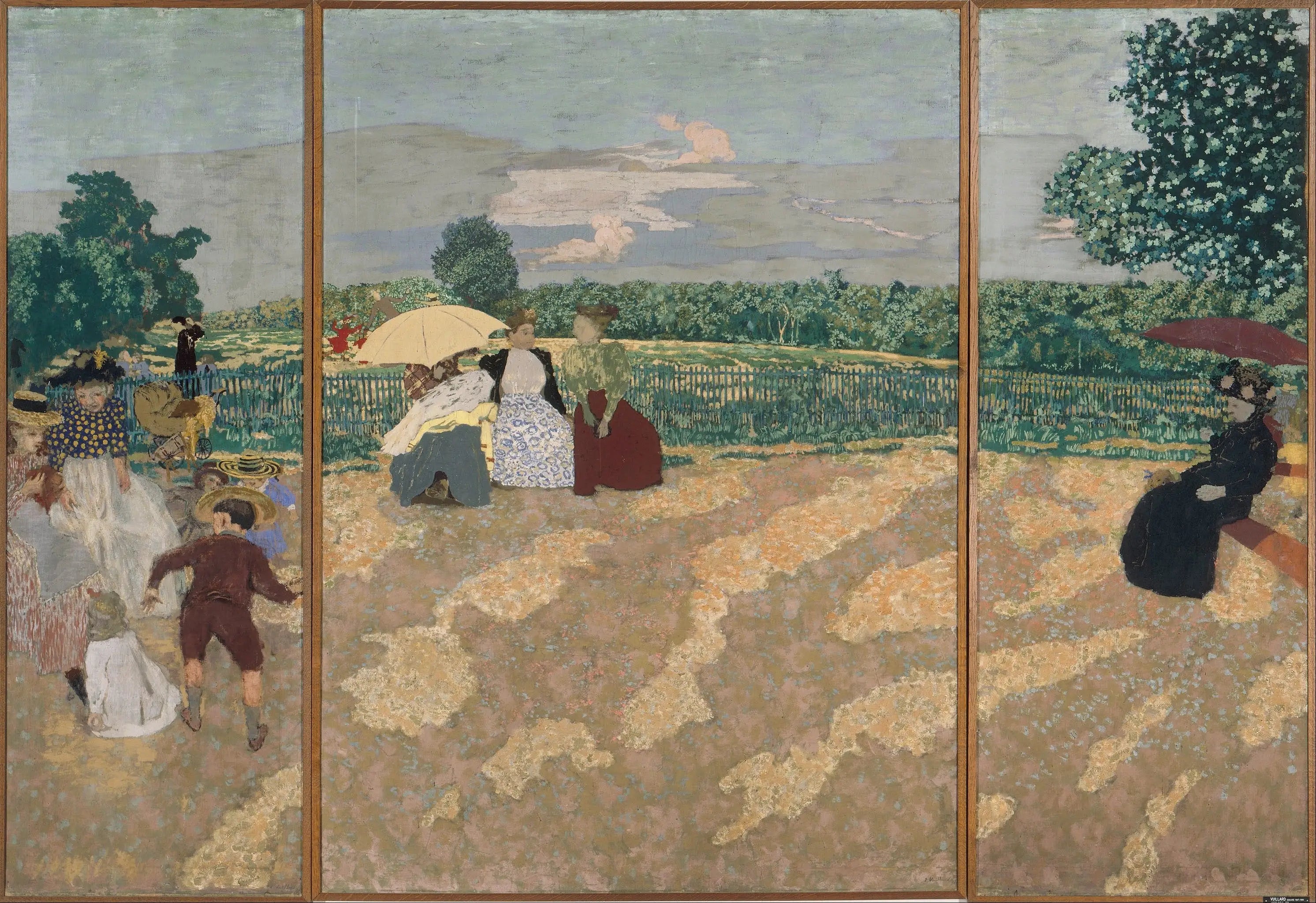 Jardins publics: la conversation les nourrices l’ombrelle rouge - Édouard Vuillard - Alpha Reproduction