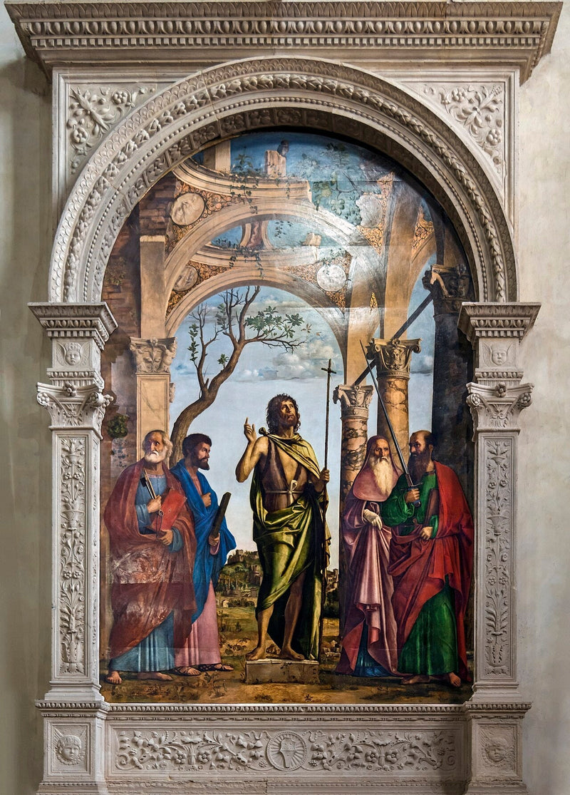 Jean-Baptiste parmi les saints Pierre, Marc, Jérôme et Paul - Cima da Conegliano