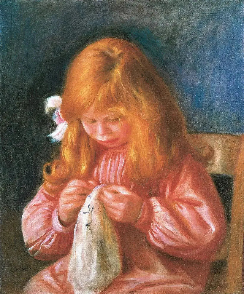 Jean Renoir cousant - Pierre-Auguste Renoir