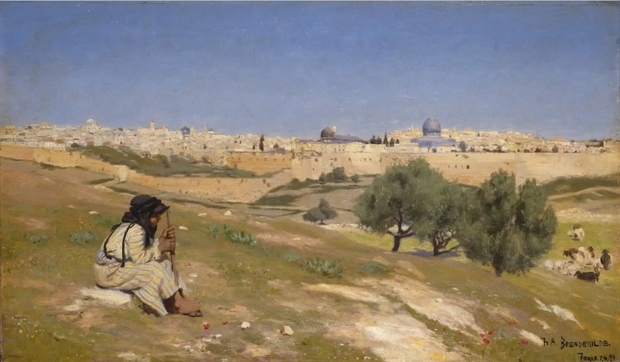 Jérusalem vue du sud-est - H. A. Brendekilde