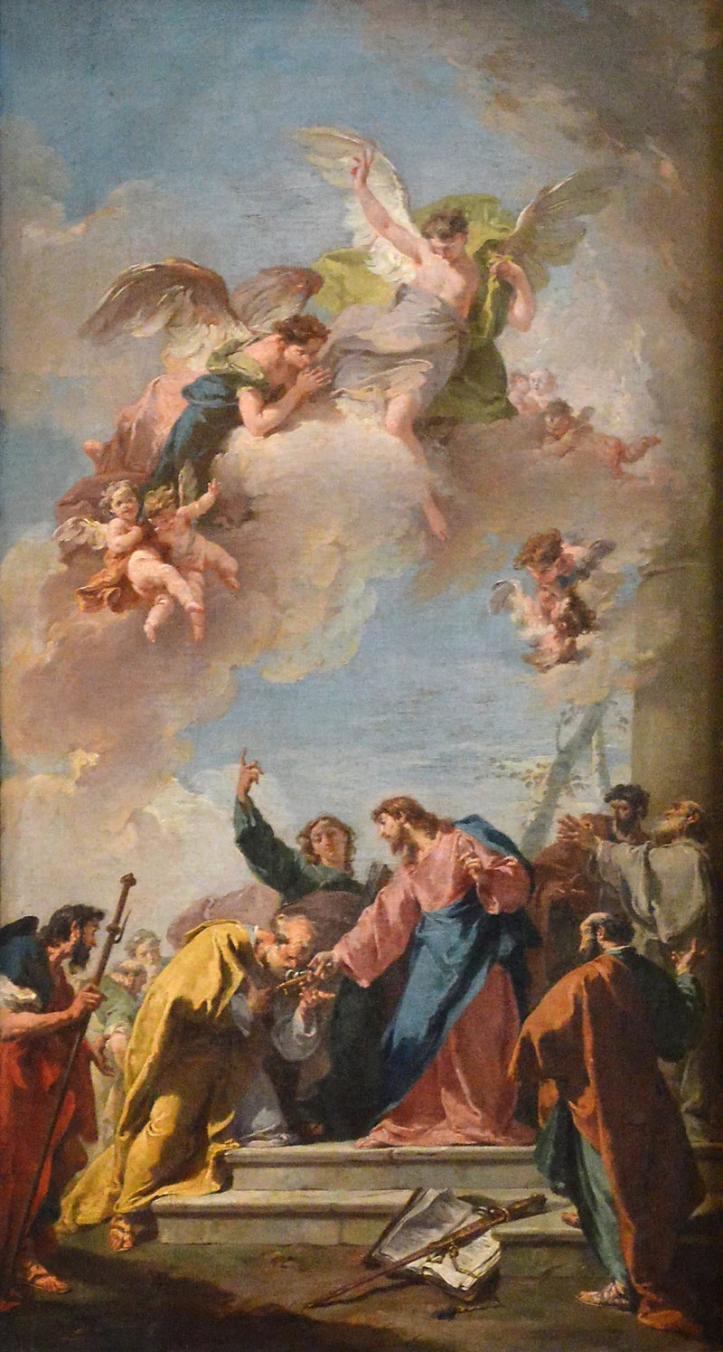 Jésus-Christ donnant les clefs du paradis à saint Pierre - Giovanni Battista Pittoni