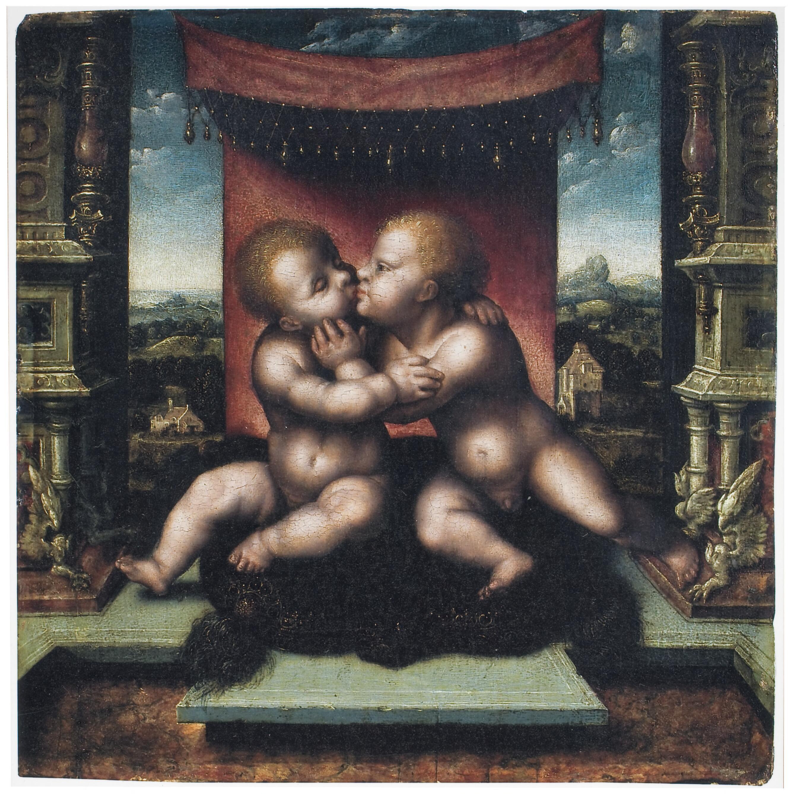Jésus-Christ et Jean-Baptiste enfants deuxième quart du XVIe siècle - Joos van Cleve - Alpha Reproduction