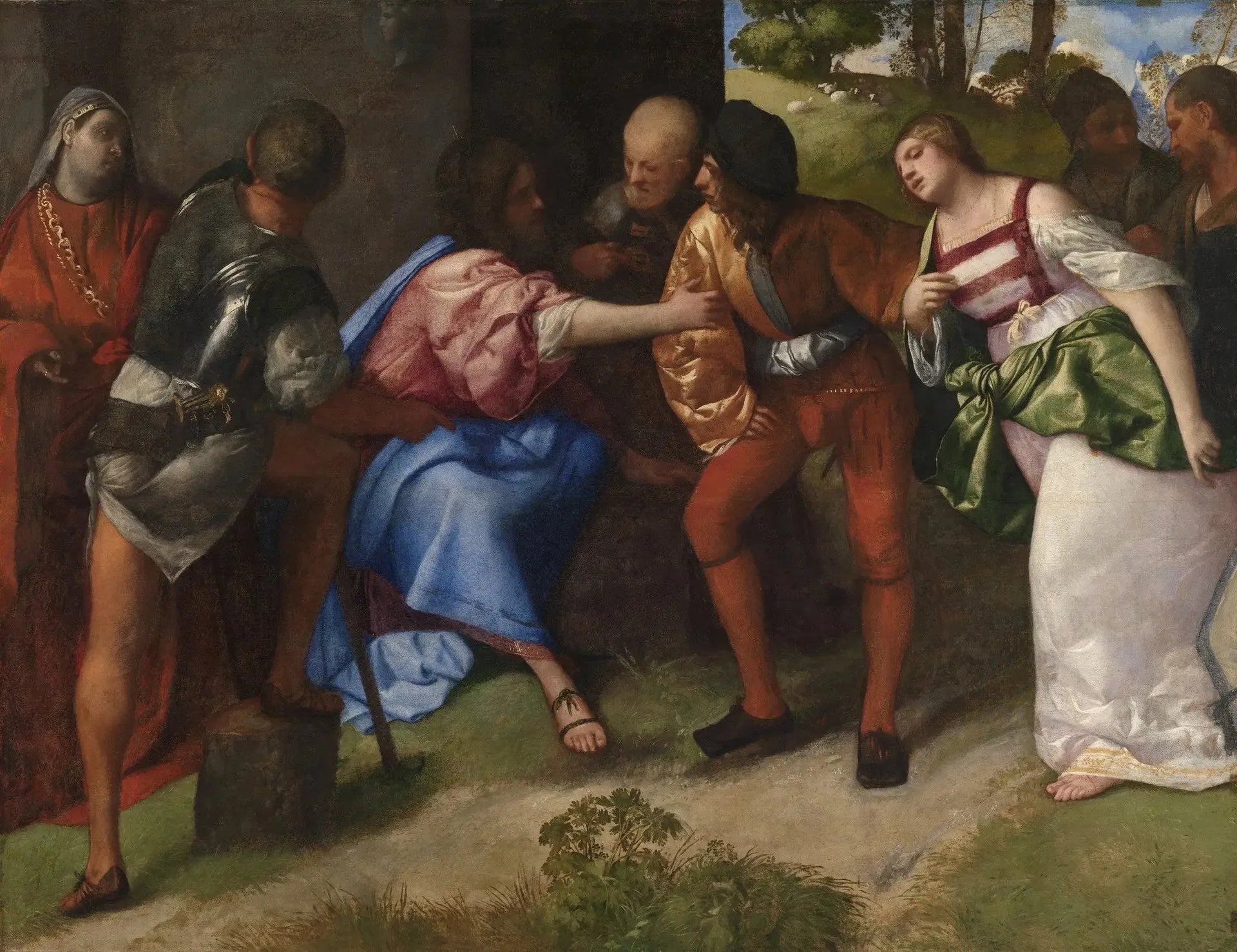 Jésus et la femme adultère - Titian image 1 reproduction artisanale de tableau