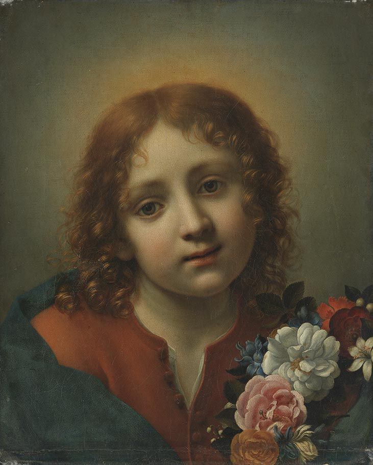 Jesusknabe mit Blumenkranz - Carlo Dolci