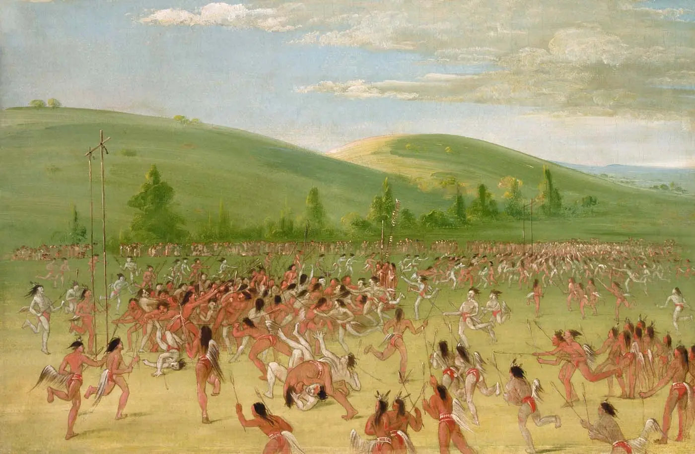 Jeu de balle des Choctaws: balle en l’air - George Catlin - Alpha Reproduction