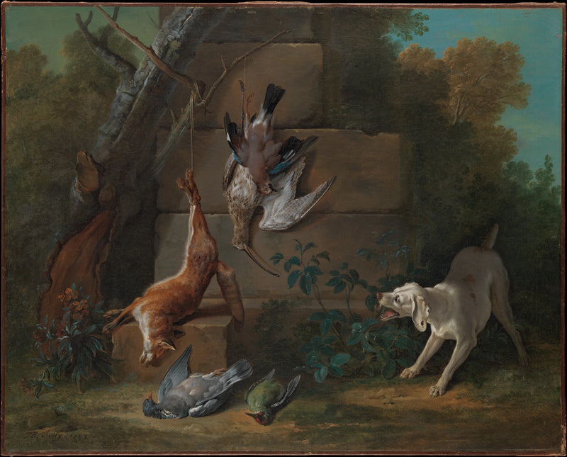 Chien gardant du gibier mort - Jean-Baptiste Oudry