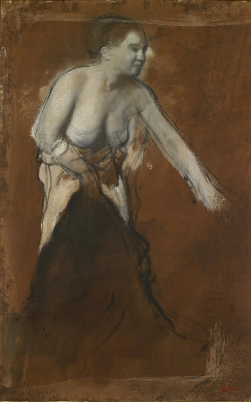 Jeune femme à demi-dévêtue - Edgar Degas