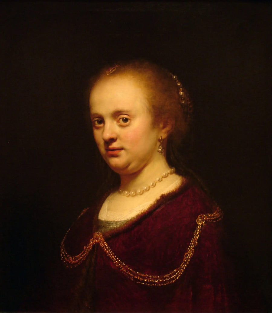 Jeune femme avec une chaîne en or - Rembrandt