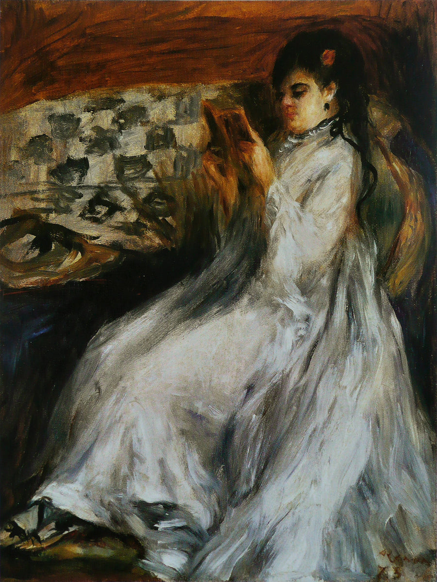 Jeune femme en blanc lisant – Pierre-Auguste Renoir